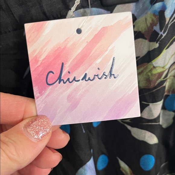 NWT Chic wish Black Floral A-Line Skirt THIN LINING AND Sheer Floral Skirt XL - Picture 3 of 6